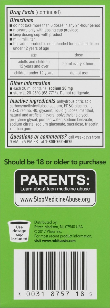 slide 9 of 10, Robitussin Cough and Chest Congestion DM, Cough Suppressant and Expectorant, Raspberry Flavor - 8 Fl Oz Bottle, 8 oz