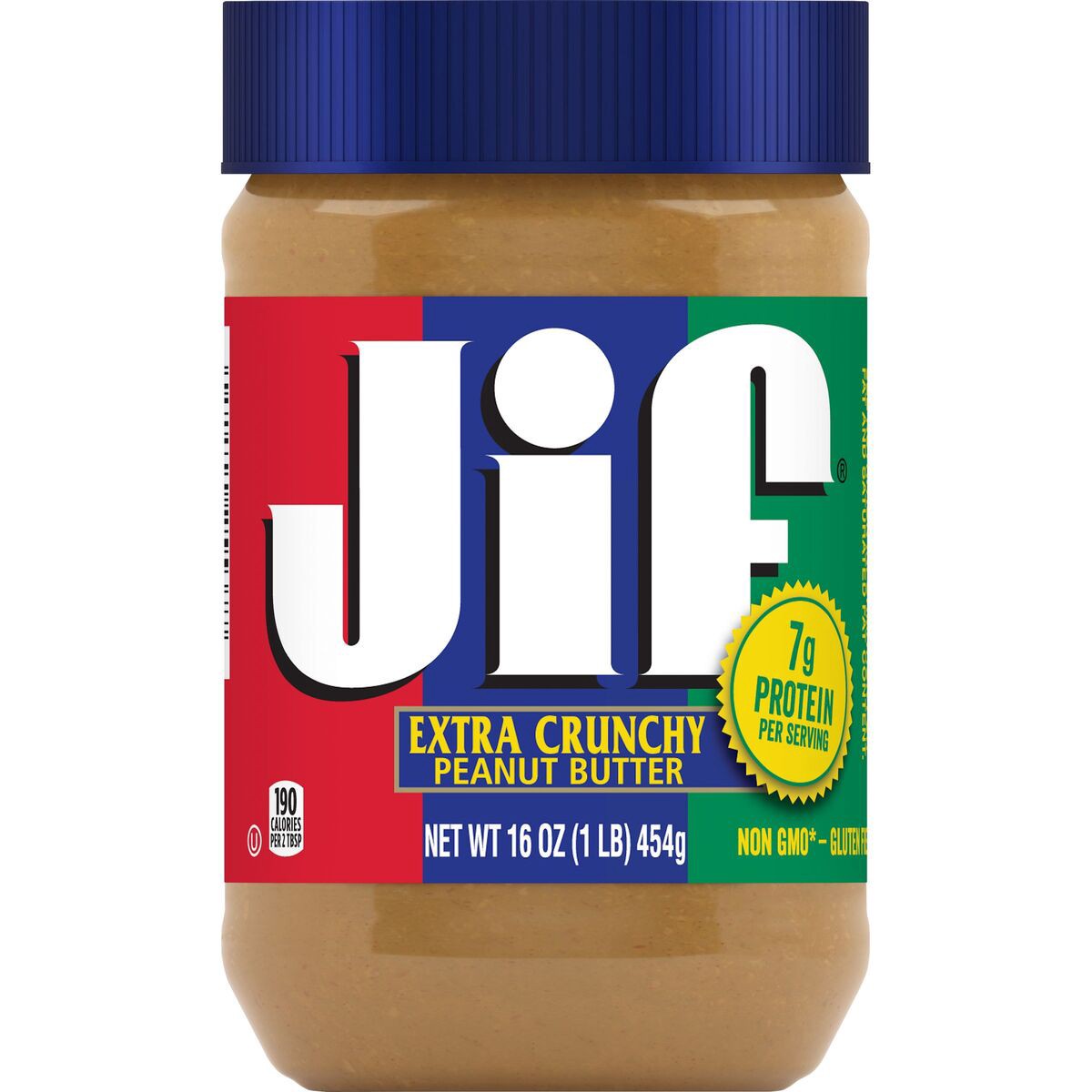 slide 5 of 8, Jif Extra Crunchy Peanut Butter, 16-Ounce Jar, 16 oz