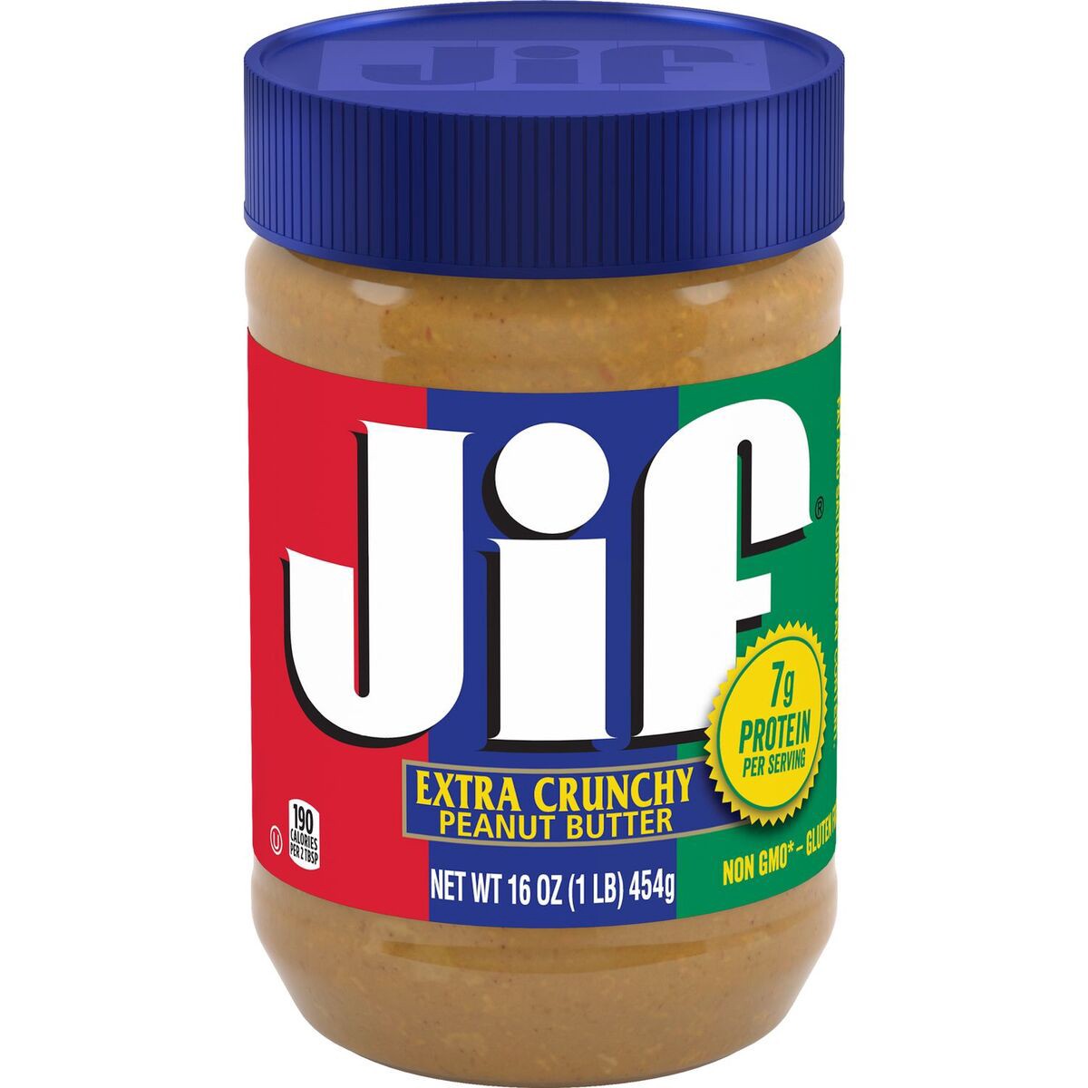 slide 1 of 8, Jif Extra Crunchy Peanut Butter, 16-Ounce Jar, 16 oz