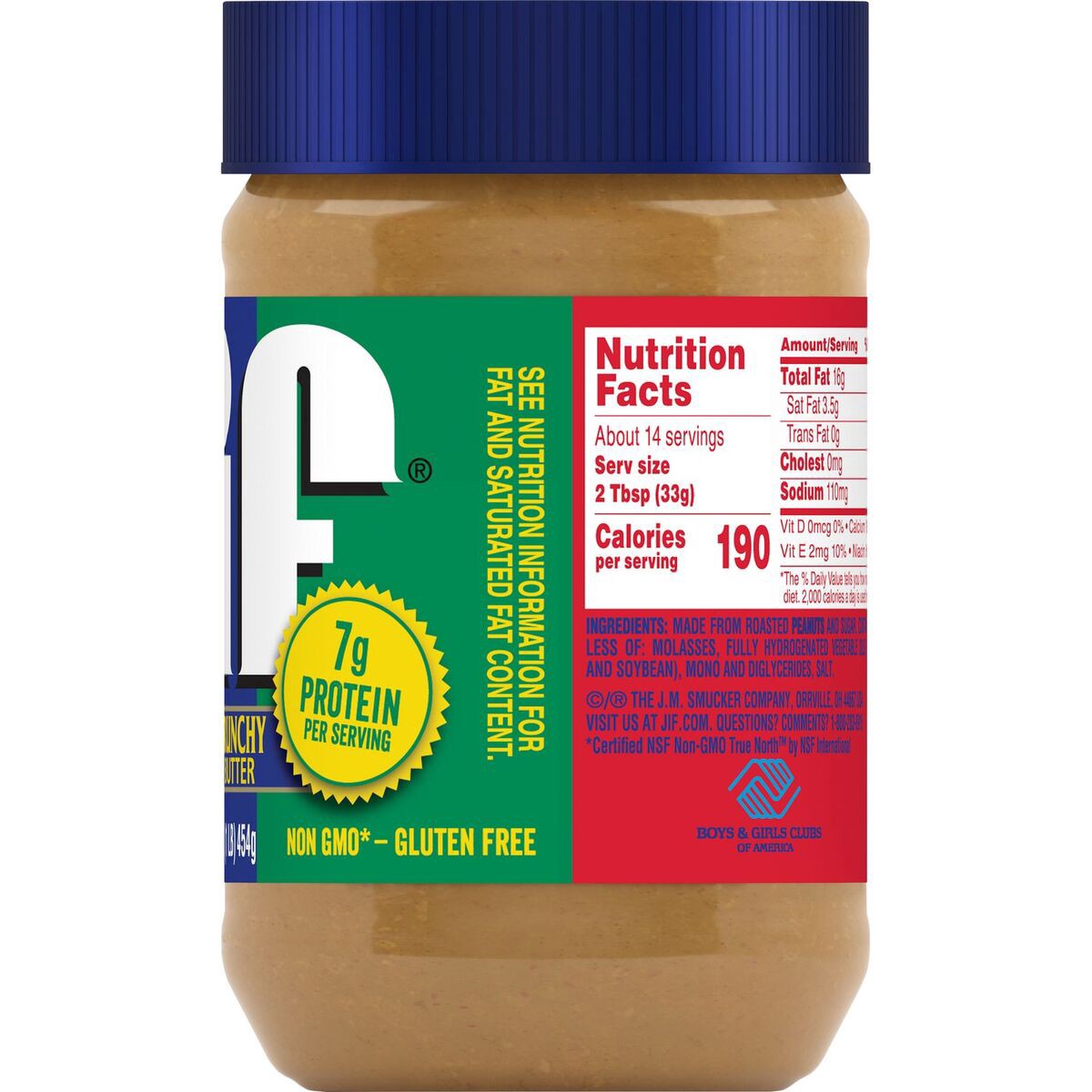 slide 7 of 8, Jif Extra Crunchy Peanut Butter, 16-Ounce Jar, 16 oz
