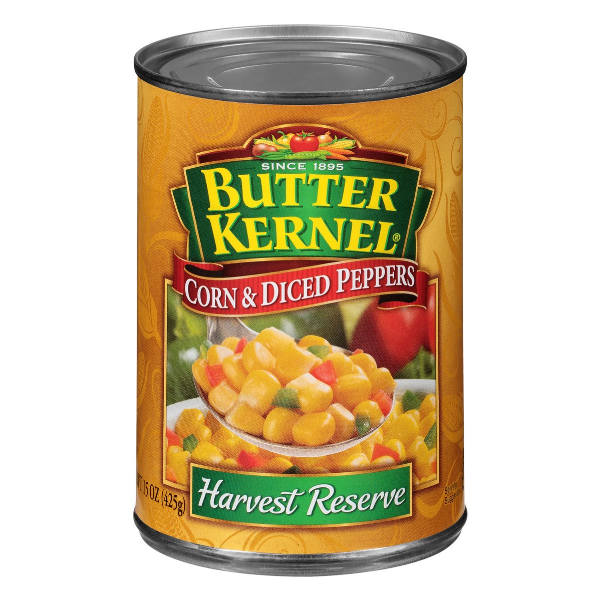 slide 1 of 10, Butter Kernel Corn & Diced Peppers, 15 oz