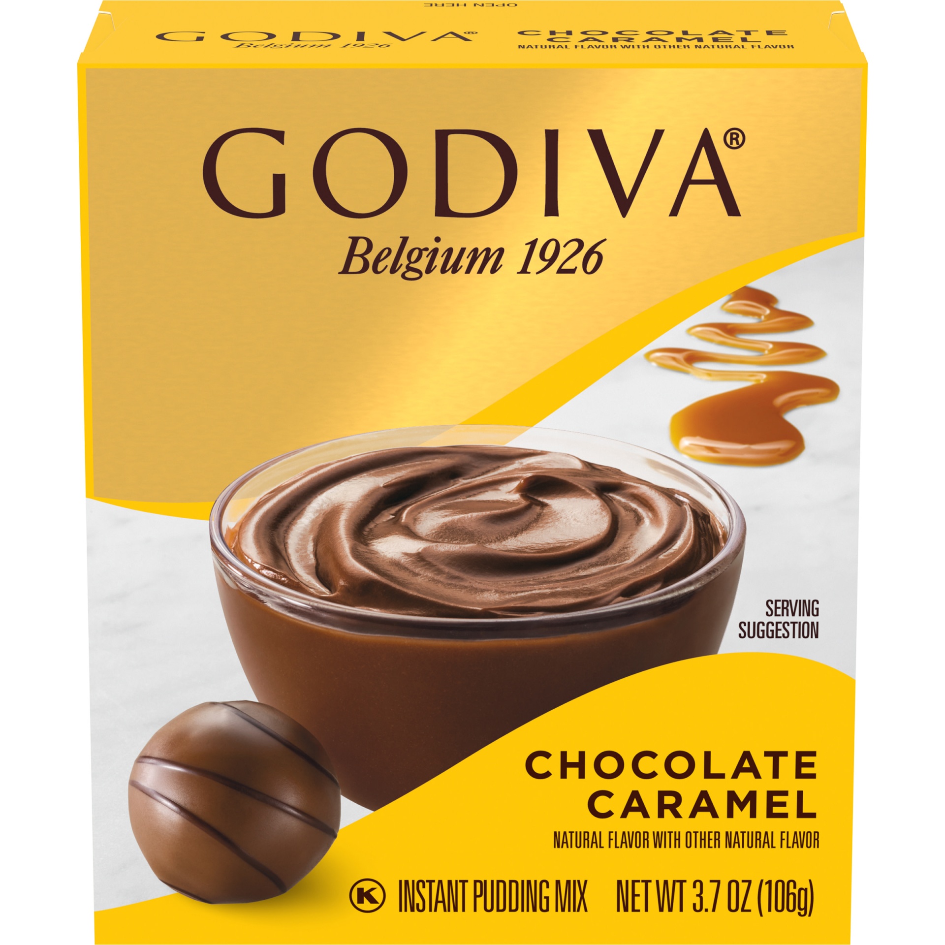 slide 1 of 6, Godiva Chocolate Caramel Instant Pudding Mix, 3.7 oz