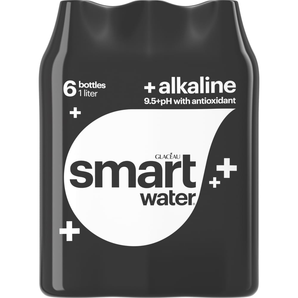 slide 1 of 5, Smartwater Alkaline Vapor Distilled Water, 6 ct; 1 liter