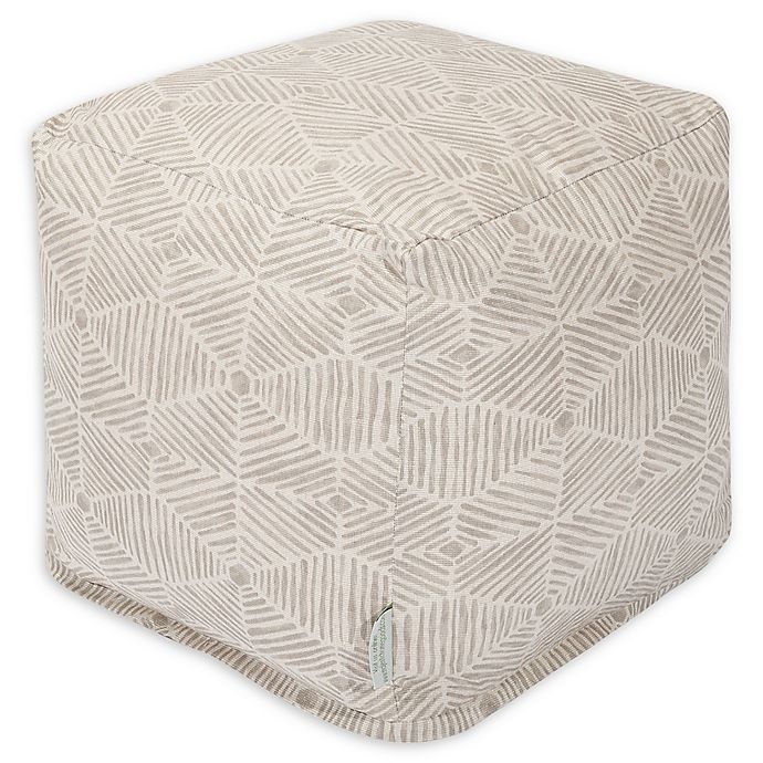 slide 1 of 5, Majestic Home Goods Cotton Charlie Ottoman - Beige, 1 ct