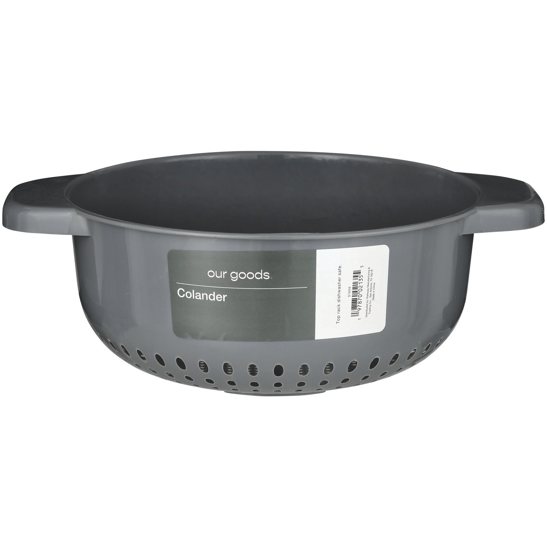 slide 1 of 1, our goods Plastic Colander, 11 in