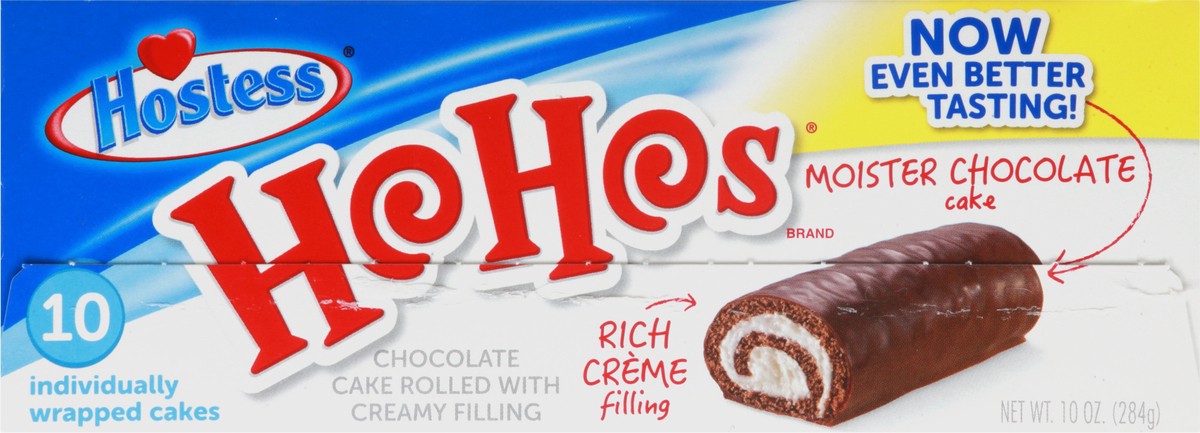 slide 7 of 10, HOSTESS HOHOS, Rolled Chocolate Cake With Creamy Filling, Individually Wrapped - 10 Count /10 oz, 10 oz