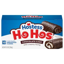 Hostess Ho Hos, Chocolate Snack Cake Rolls, 10 Oz. Box (10 Ct.)