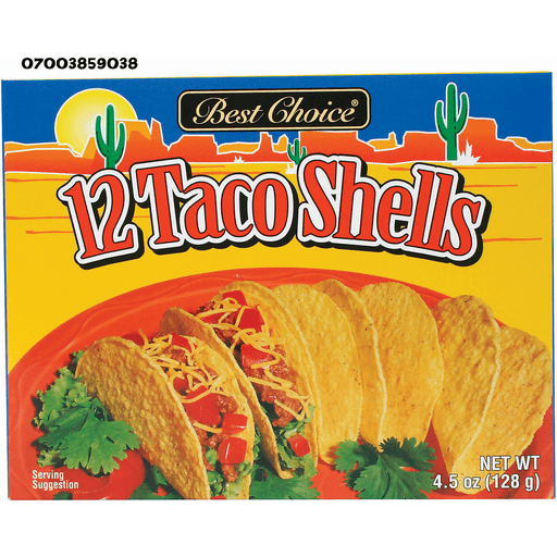 slide 1 of 1, Best Choice Crunchy Taco Shells, 12 ct