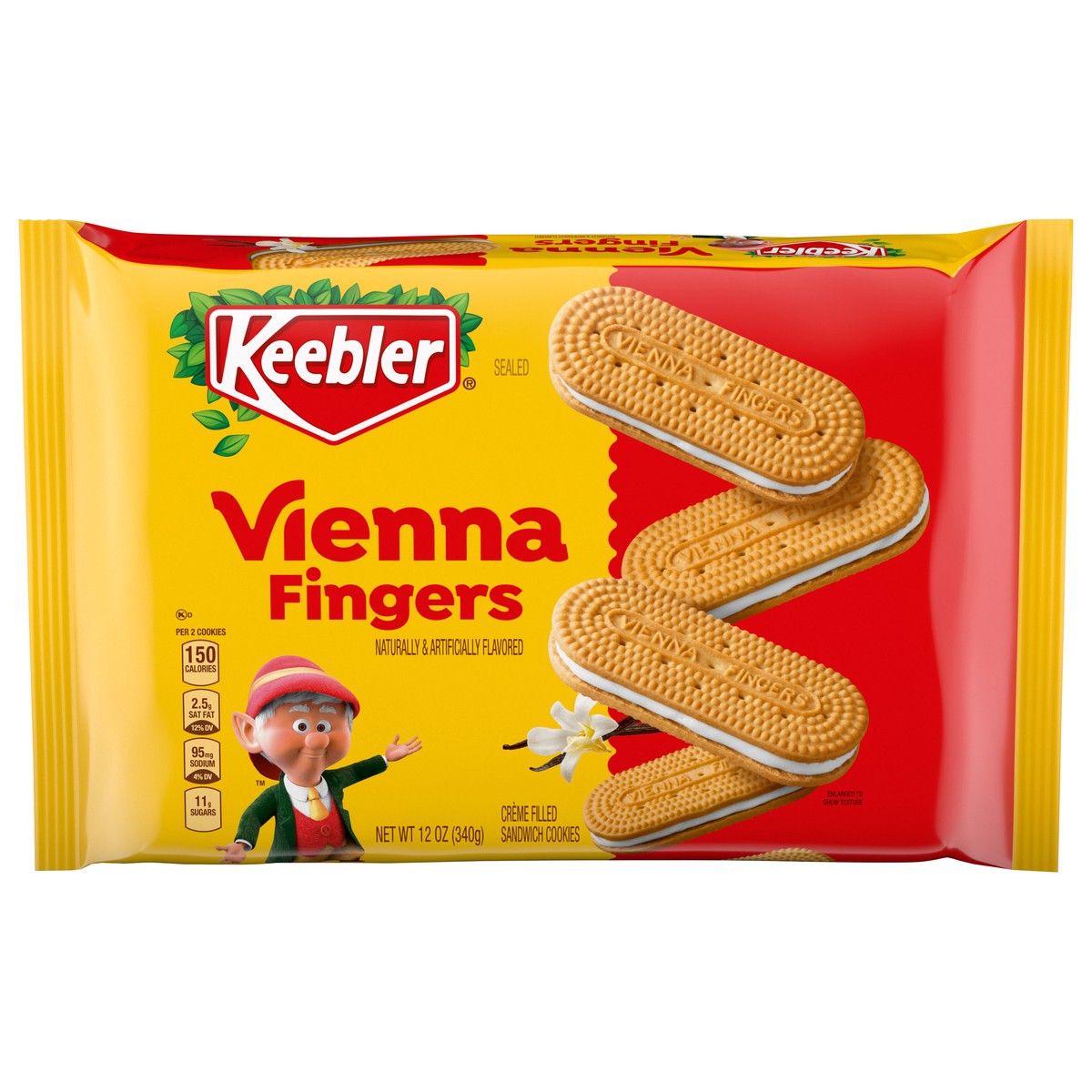 slide 2 of 4, Keebler Creme Filled Vienna Fingers Sandwich Cookies 12 oz, 12 oz