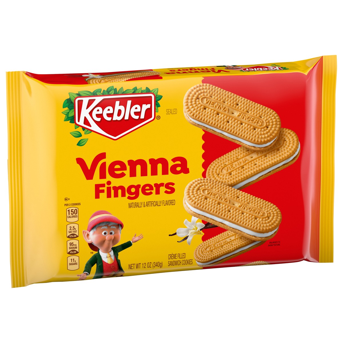 slide 3 of 4, Keebler Creme Filled Vienna Fingers Sandwich Cookies 12 oz, 12 oz