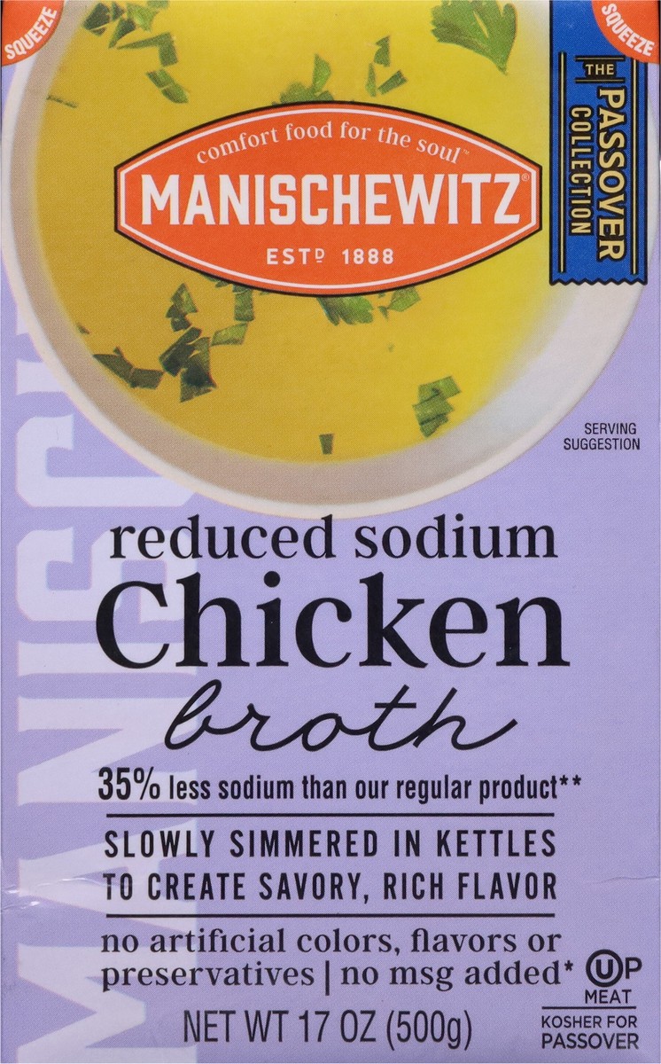 slide 6 of 9, Manischewitz Chicken Broth Reduced Sodium, 17 oz