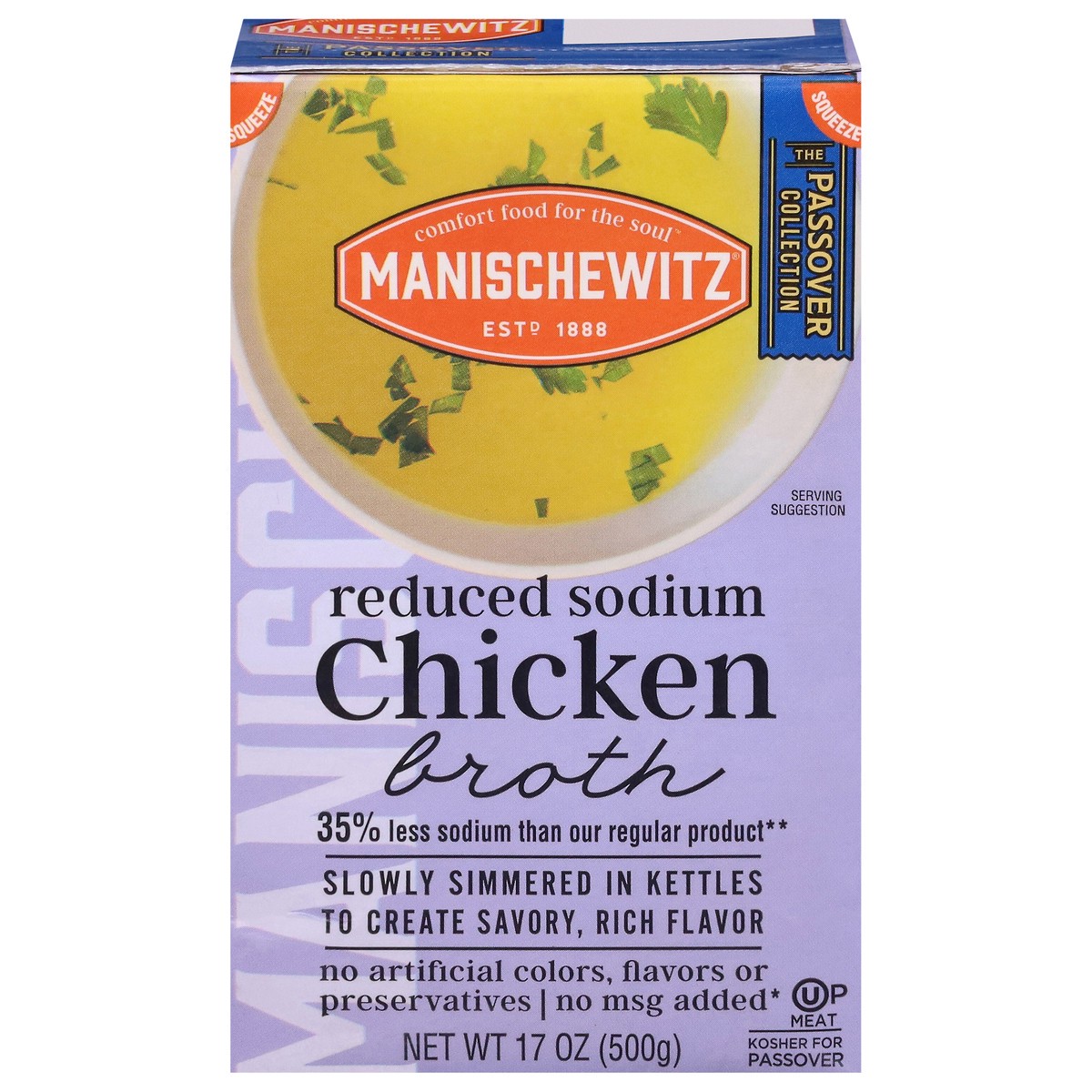 slide 1 of 9, Manischewitz Chicken Broth Reduced Sodium, 17 oz