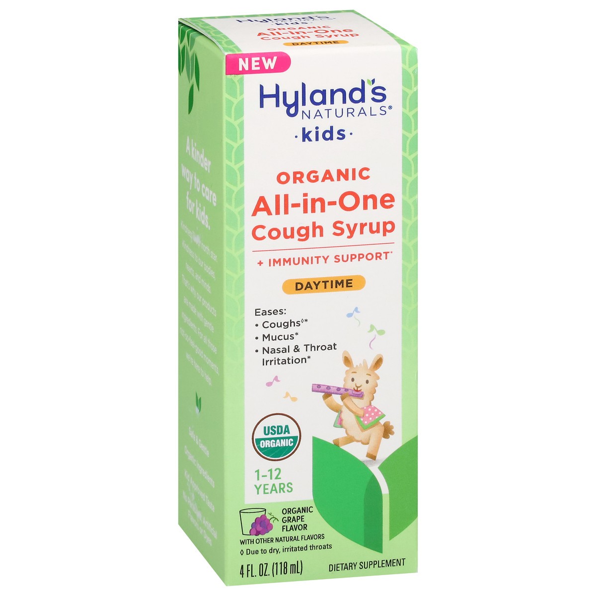 slide 12 of 12, Hyland's Naturals Organic 1-12 Years Kids Daytime All-in-One Organic Grape Flavor Cough Syrup 4 fl oz, 4 fl oz