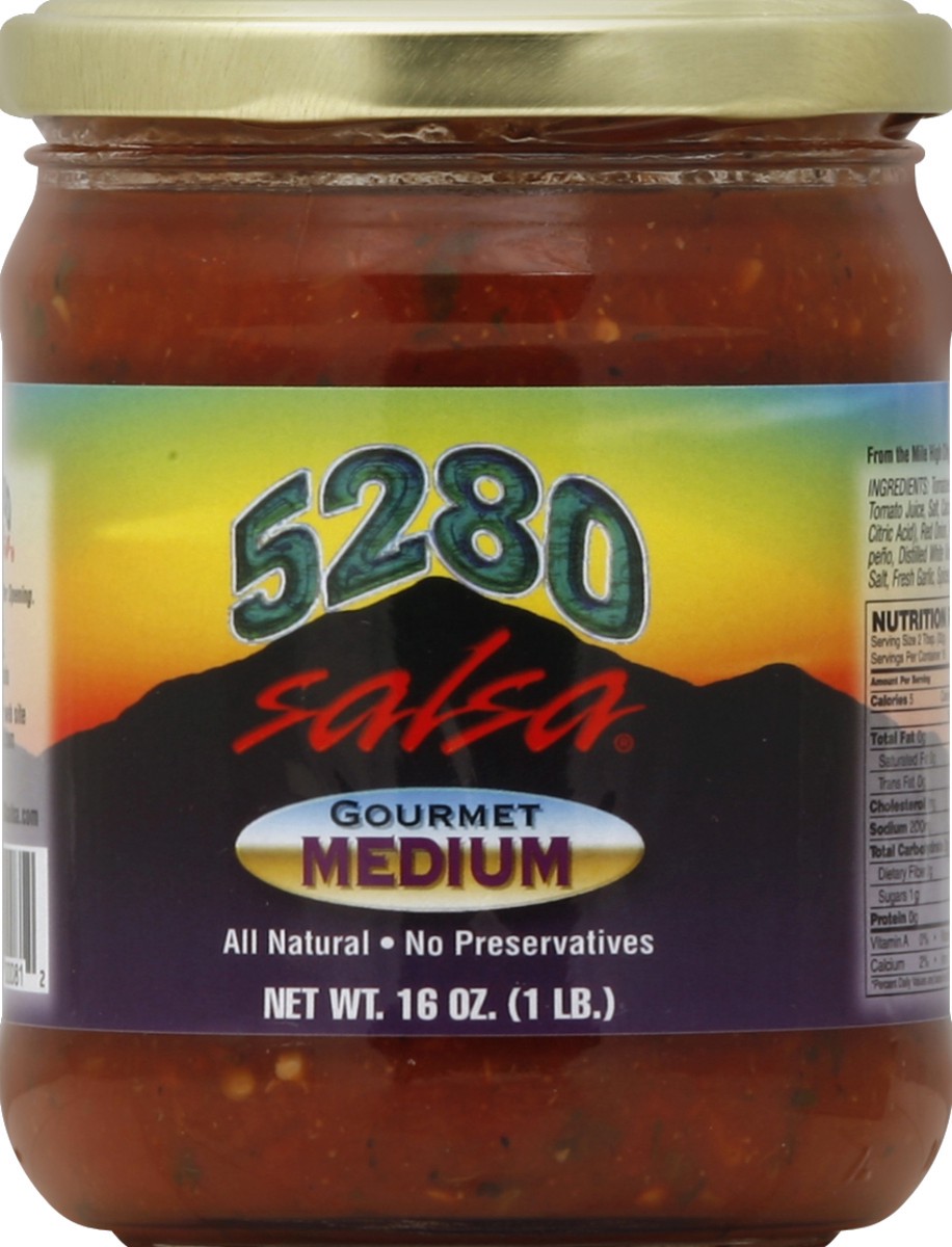 slide 2 of 2, 5280 Salsa Gourmet Medium Salsa, 16 oz