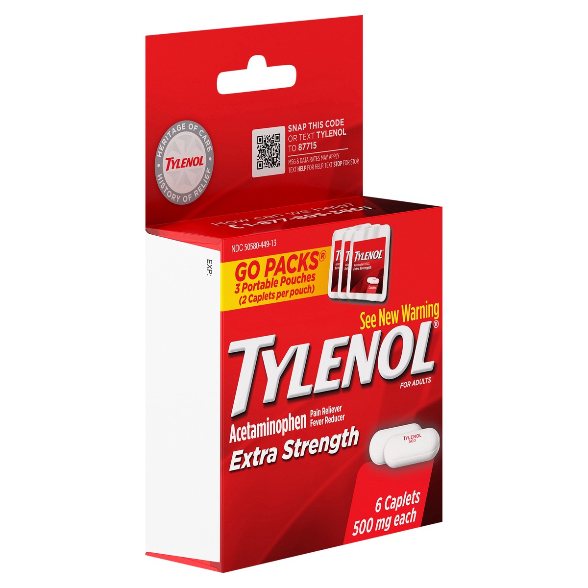 slide 2 of 7, Tylenol Extra Strength Pain Reliever Caplets - 500mg, 6 ct