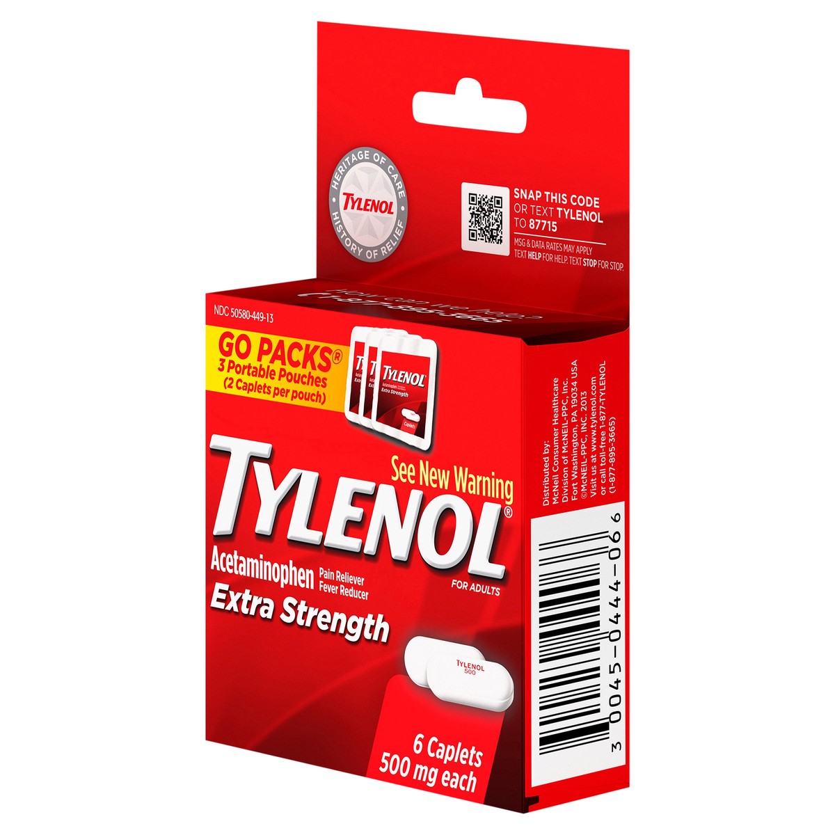 slide 6 of 7, Tylenol Extra Strength Pain Reliever Caplets - 500mg, 6 ct
