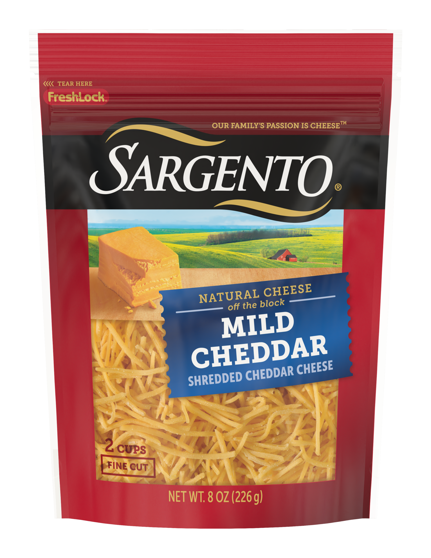 slide 1 of 5, Sargento Natural Mild Cheddar Shredded Cheese, Fine Cut, 8 oz, 8 oz