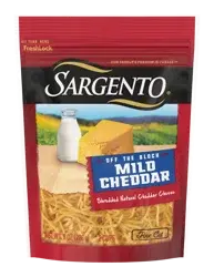Sargento Shredded Mild Natural Cheddar Cheese, Fine Cut, 8 oz.