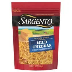 Sargento Shredded Mild Natural Cheddar Cheese, Fine Cut, 8 oz.