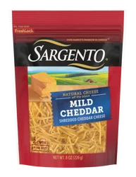 Sargento Natural Mild Cheddar Shredded Cheese, Fine Cut, 8 oz