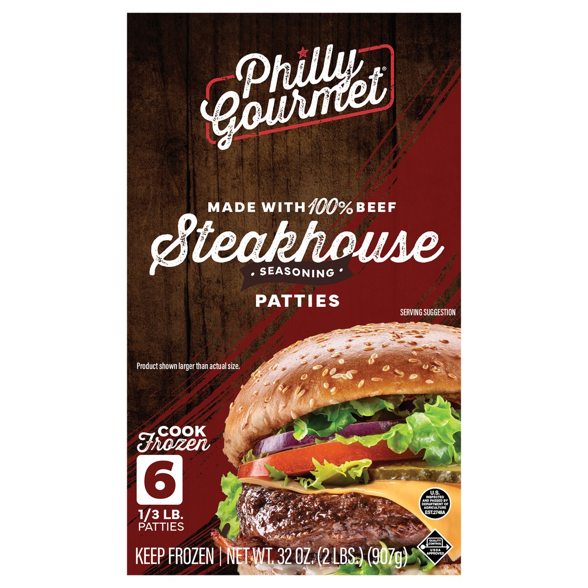 slide 1 of 11, Philly Gourmet Smokehouse Beef Patties 6 ct - 0.33 lb, 6 ct