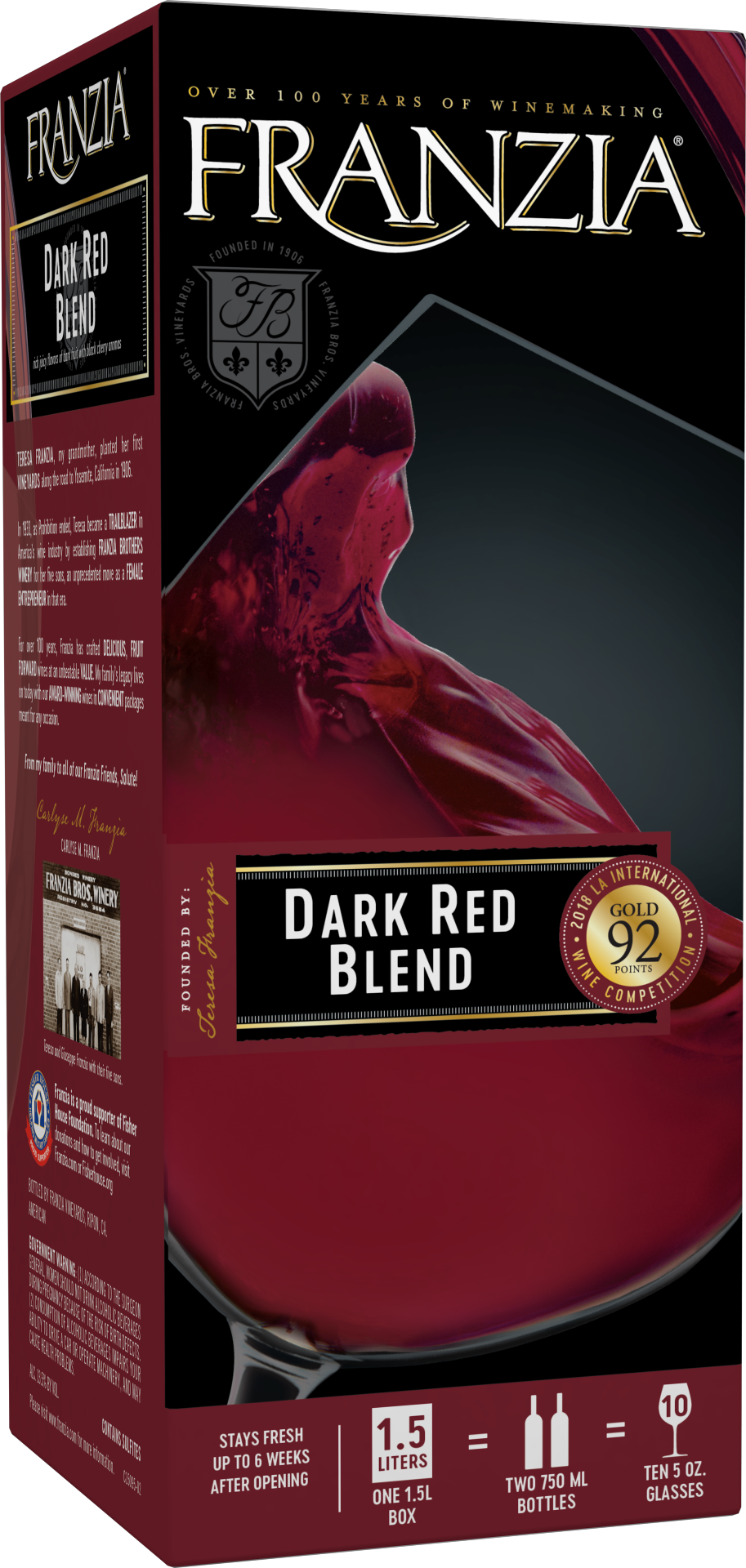 slide 1 of 4, Franzia Dark Red Red Wine, 1.5 liter