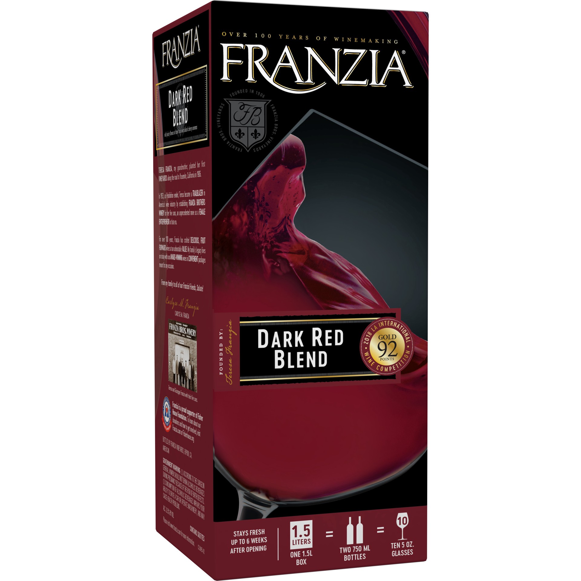 slide 1 of 4, Franzia Dark Red Blend, 1.50 liter