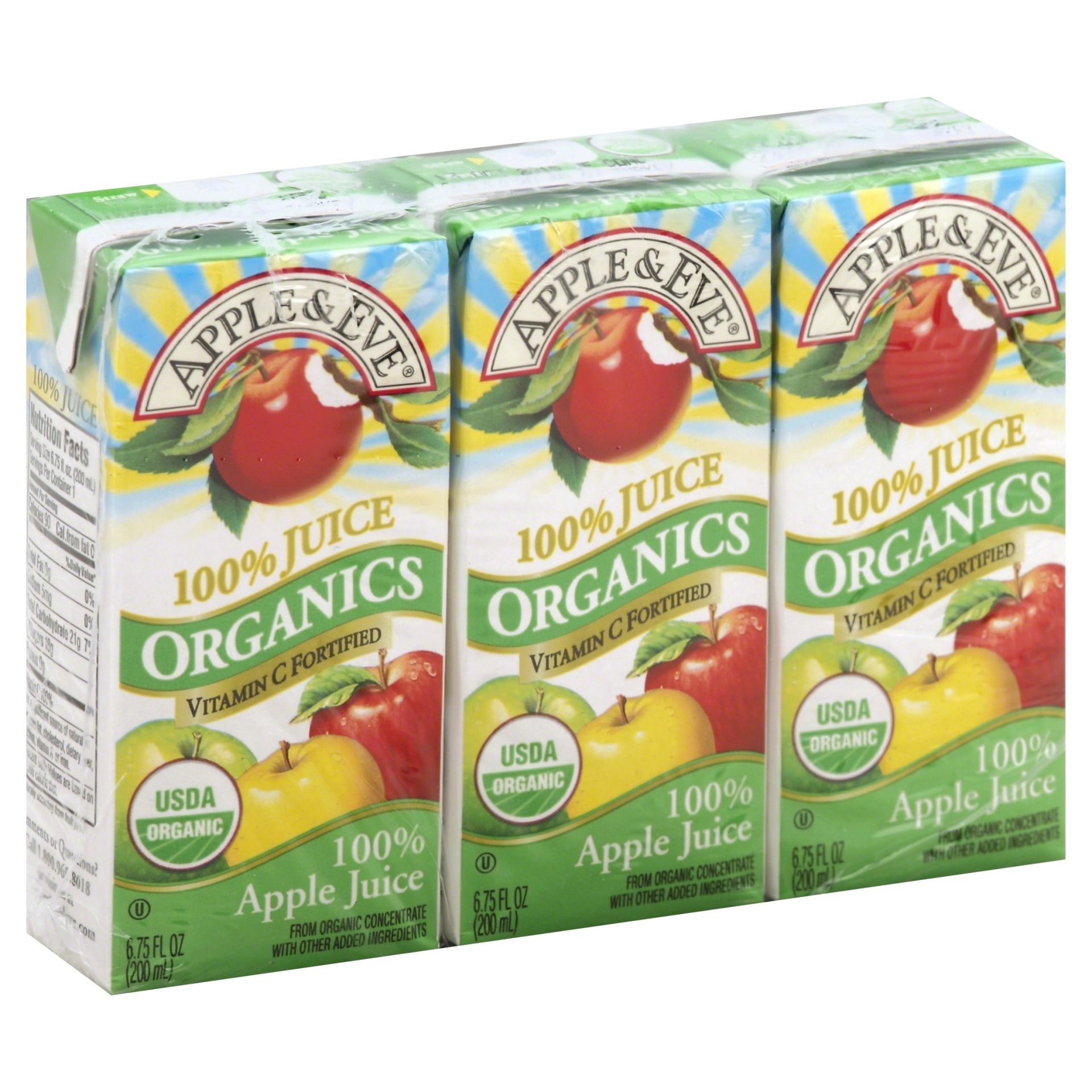 Apple & Eve Organics 100% Apple Juice 3 ct; 6.75 fl oz | Shipt