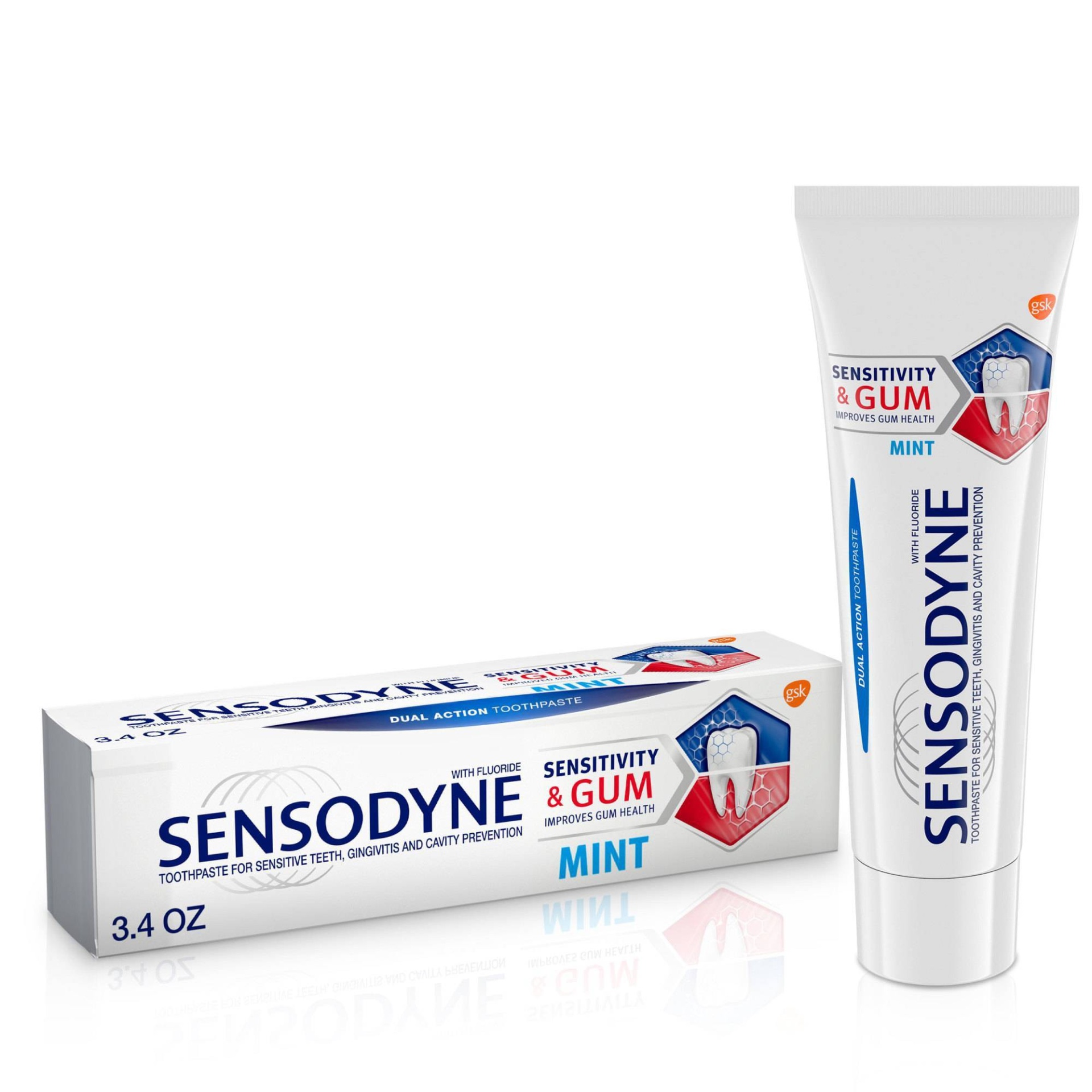 slide 1 of 1, Sensodyne + Gum Mint Single Pack - 3.4oz, 3.4 oz