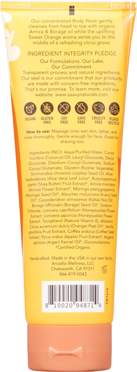 slide 4 of 9, Saavy Naturals Wash Body Sweet Orange, 1 ct