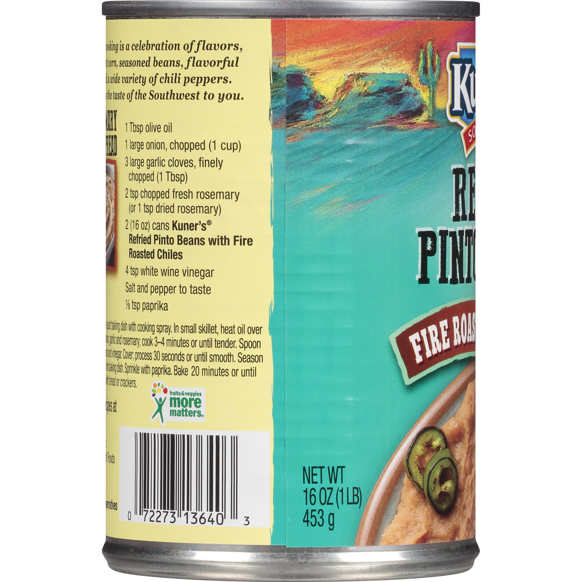 slide 2 of 6, Kuner's Southwestern Refried Pinto Beans With Fire Roasted Chiles, 15.5 oz