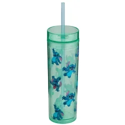 Disney Stitch Plastic Slim Tumbler with Straw
