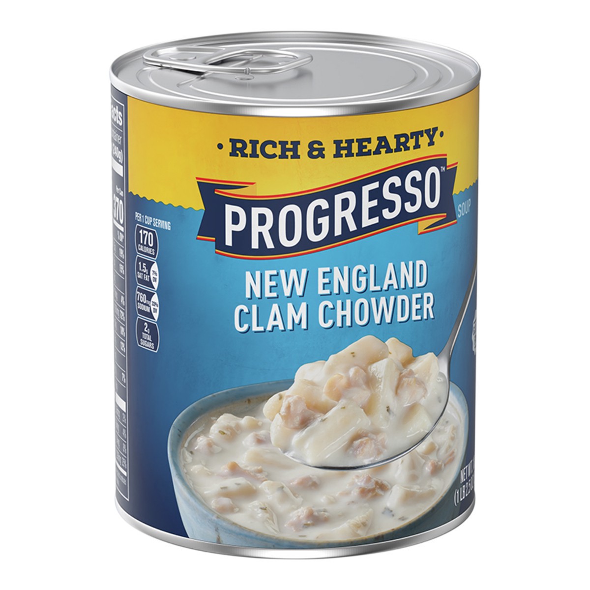 slide 5 of 8, Progresso Rich & Hearty, New England Clam Chowder Soup, Gluten Free, 18.5 oz., 18.5 oz