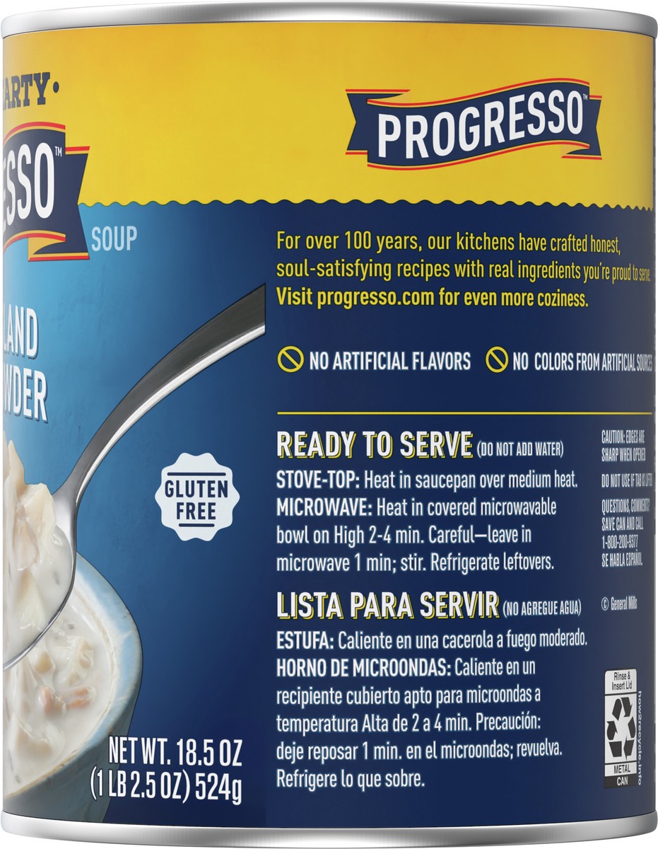 slide 2 of 8, Progresso Rich & Hearty, New England Clam Chowder Soup, Gluten Free, 18.5 oz., 18.5 oz