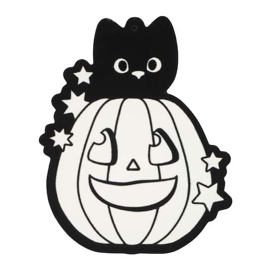 slide 1 of 2, Jack-O'-Lantern & Black Cat Velvet Poster Ornament Craft Kit By Creatology, 4.25 in x 10.5 in