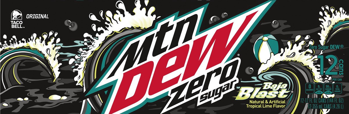 slide 6 of 9, Mountain Dew Baja Blast Zero Sugar - 12 ct; 12 fl oz, 12 ct; 12 fl oz