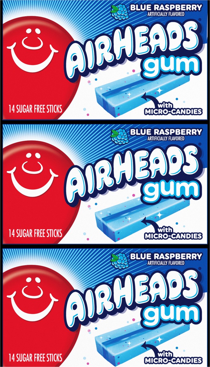 slide 8 of 13, Airheads Gum 14pc Wallet, Blue Raspberry, 12ct Box, 12 ct