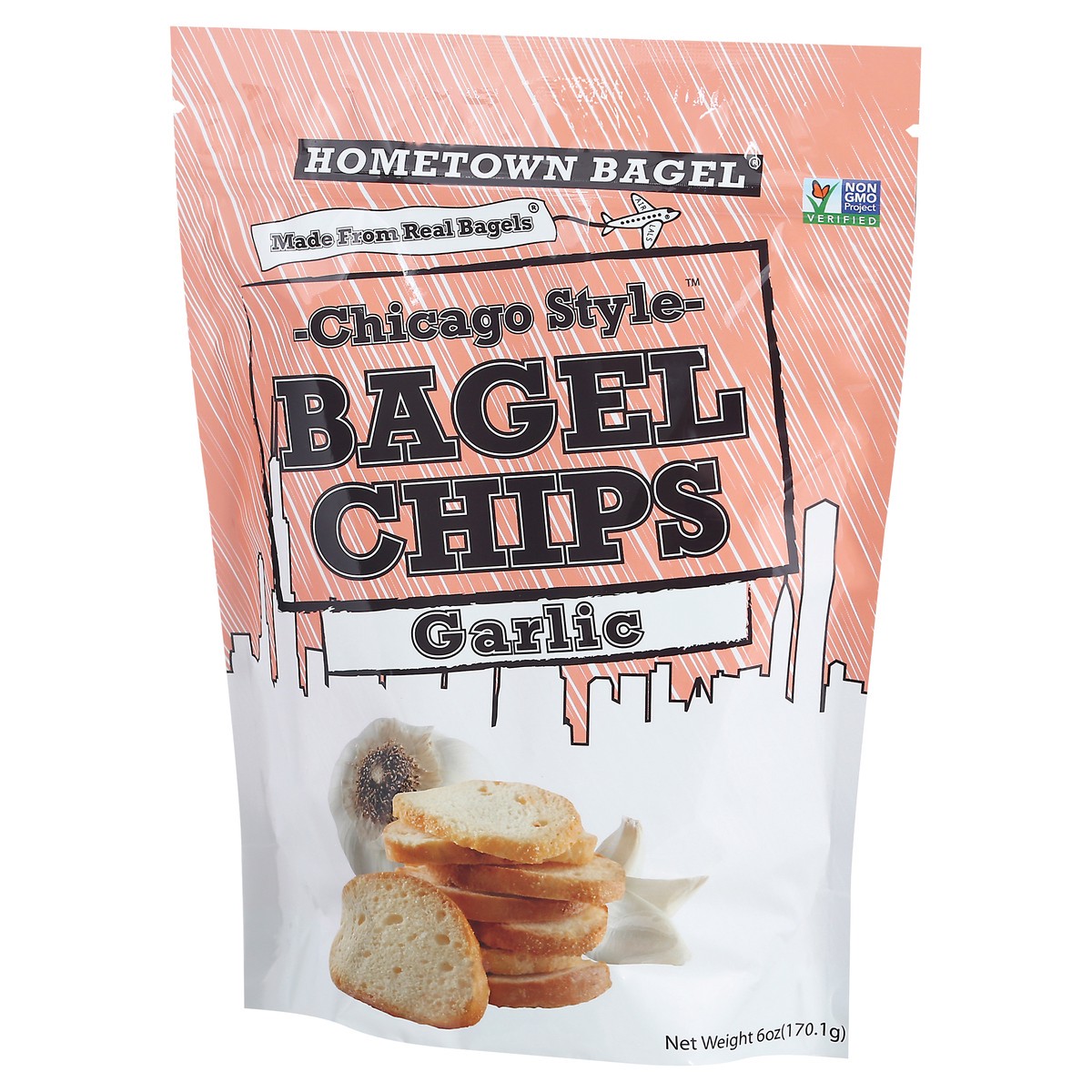 slide 5 of 9, Hometown Bagel Chicago Style Garlic Bagel Chips 6 oz Stand Pack, 6 oz