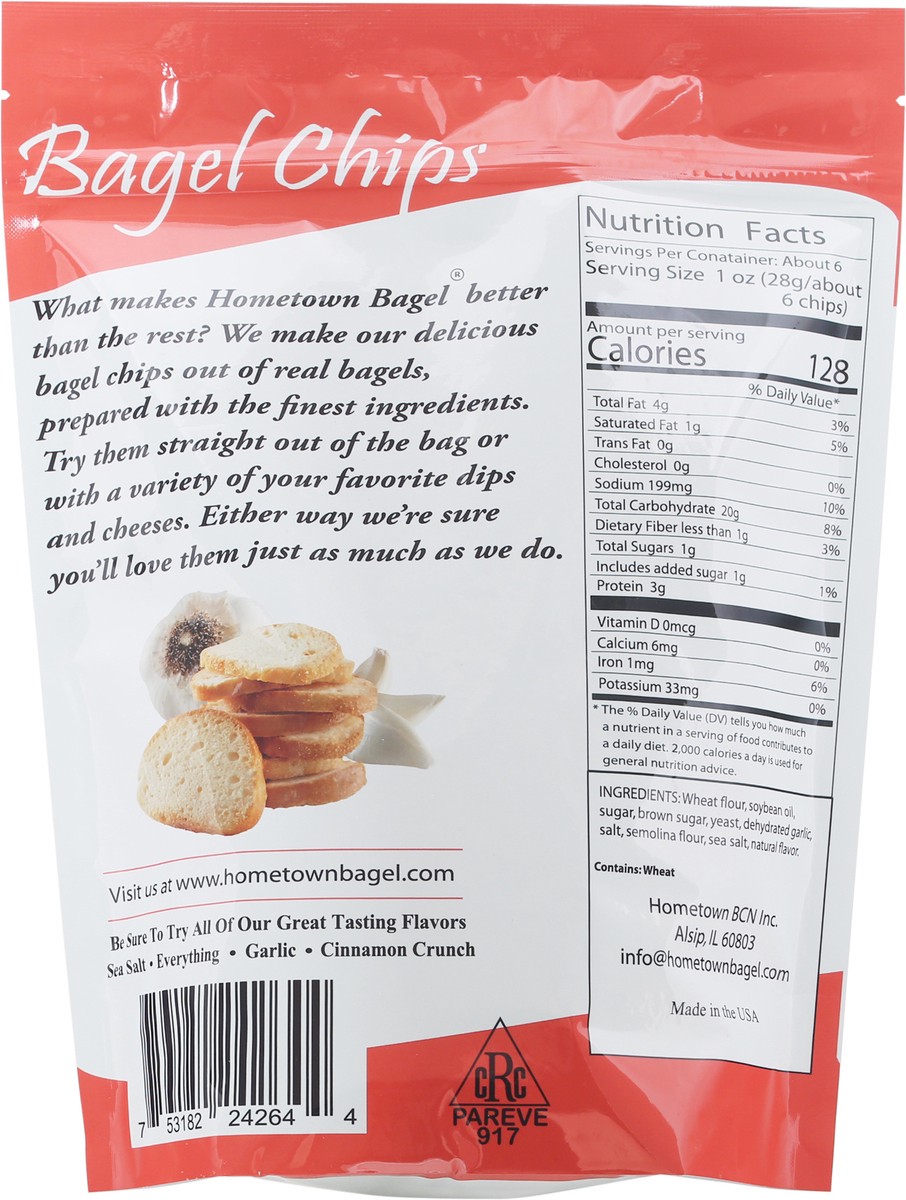 slide 7 of 9, Hometown Bagel Chicago Style Garlic Bagel Chips 6 oz Stand Pack, 6 oz