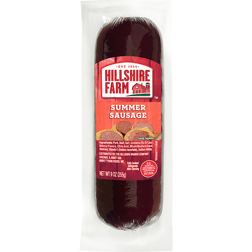 slide 10 of 26, Hillshire Farm Hardwood Smoked Summer Sausage, 9 oz., 255.15 g