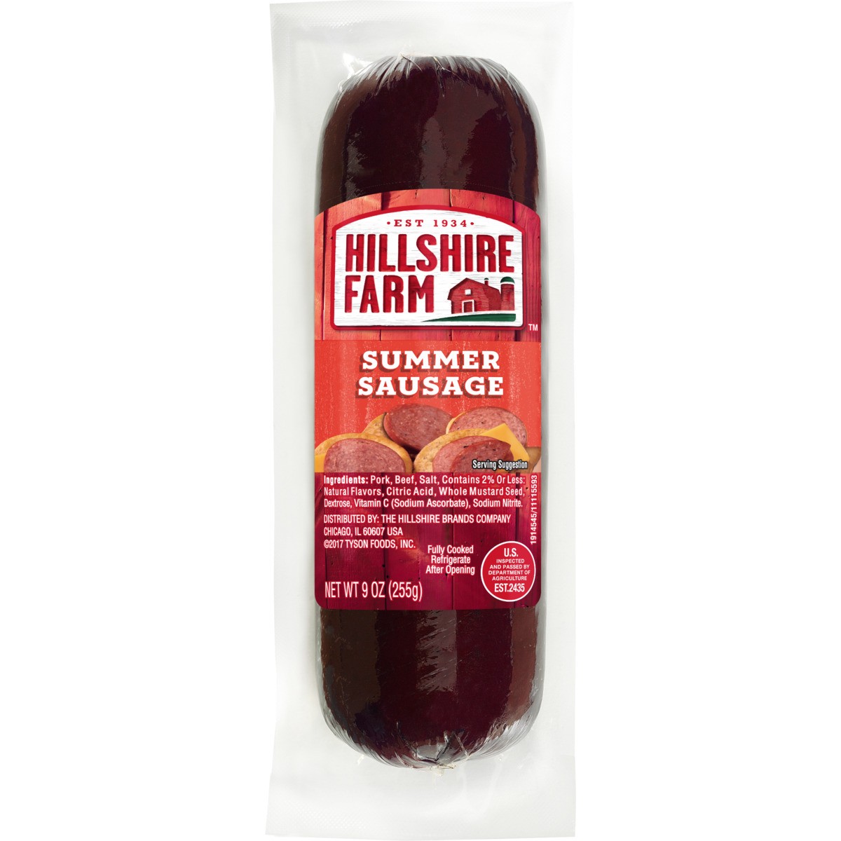 slide 1 of 26, Hillshire Farm Hardwood Smoked Summer Sausage, 9 oz., 9 oz