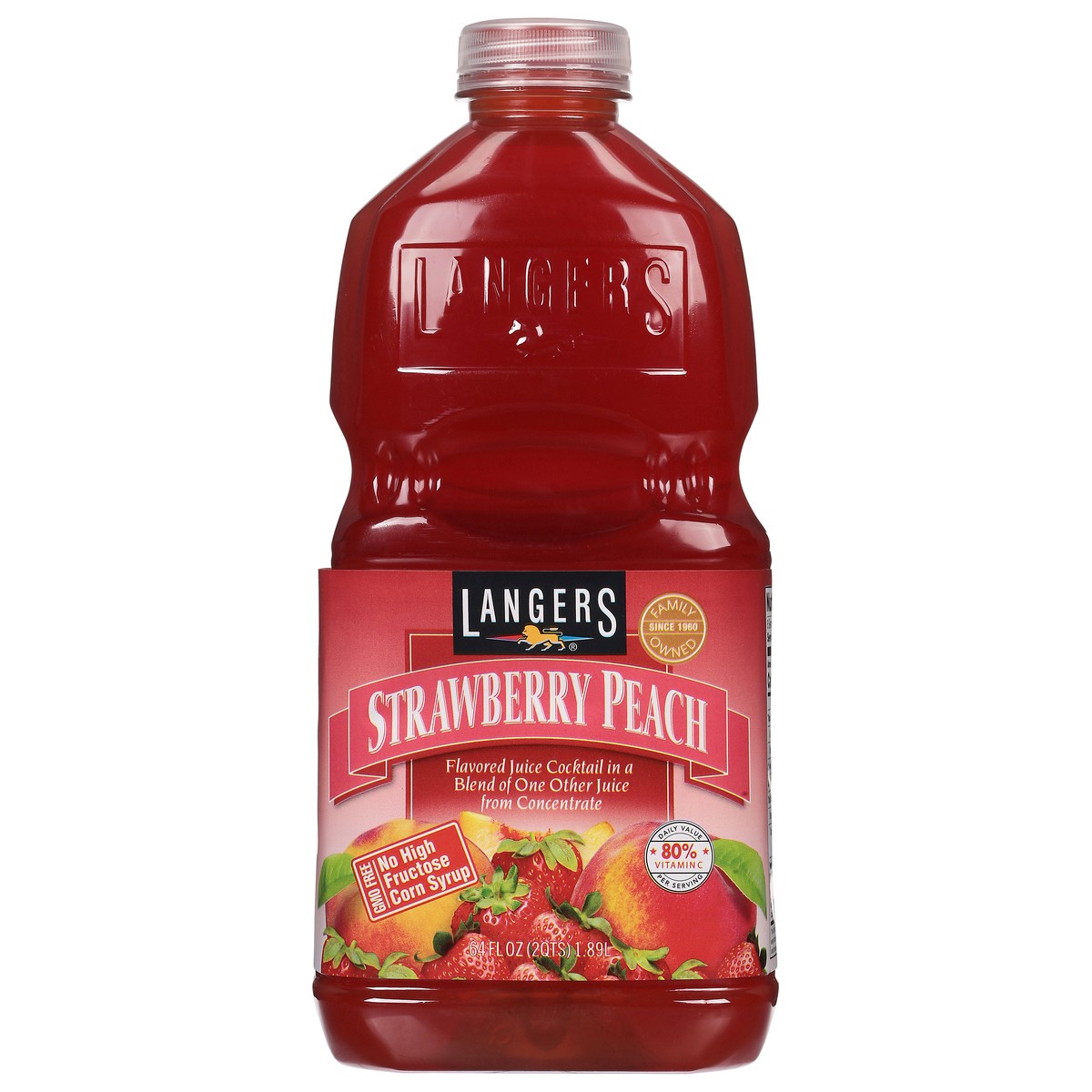 slide 1 of 11, Langers Strawberry Peach Juice Cocktail 64 fl oz, 64 fl oz