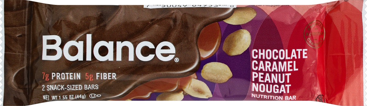 slide 5 of 5, Balance Bar Nutrition Bar, Chocolate Caramel Peanut Nougat, Snack-Sized, 2 ct