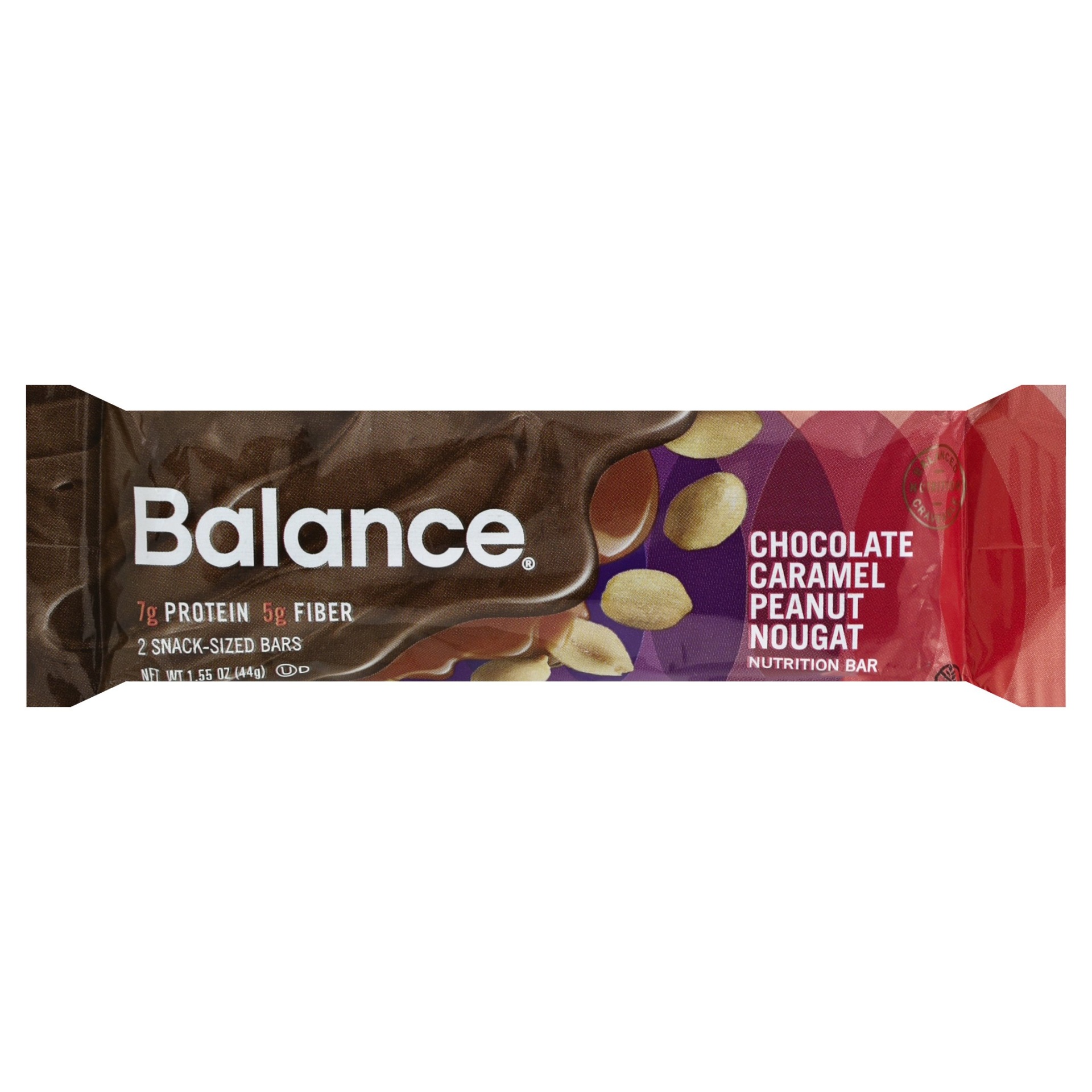 slide 1 of 5, Balance Bar Nutrition Bar, Chocolate Caramel Peanut Nougat, Snack-Sized, 2 ct