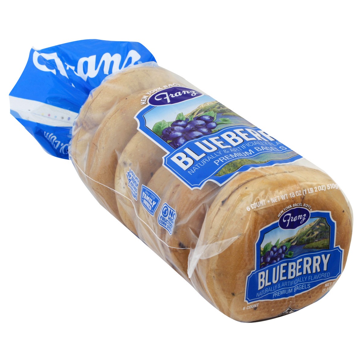 slide 3 of 6, Franz Bagel Boys Blueberry Bagels, 6 ct; 20 oz