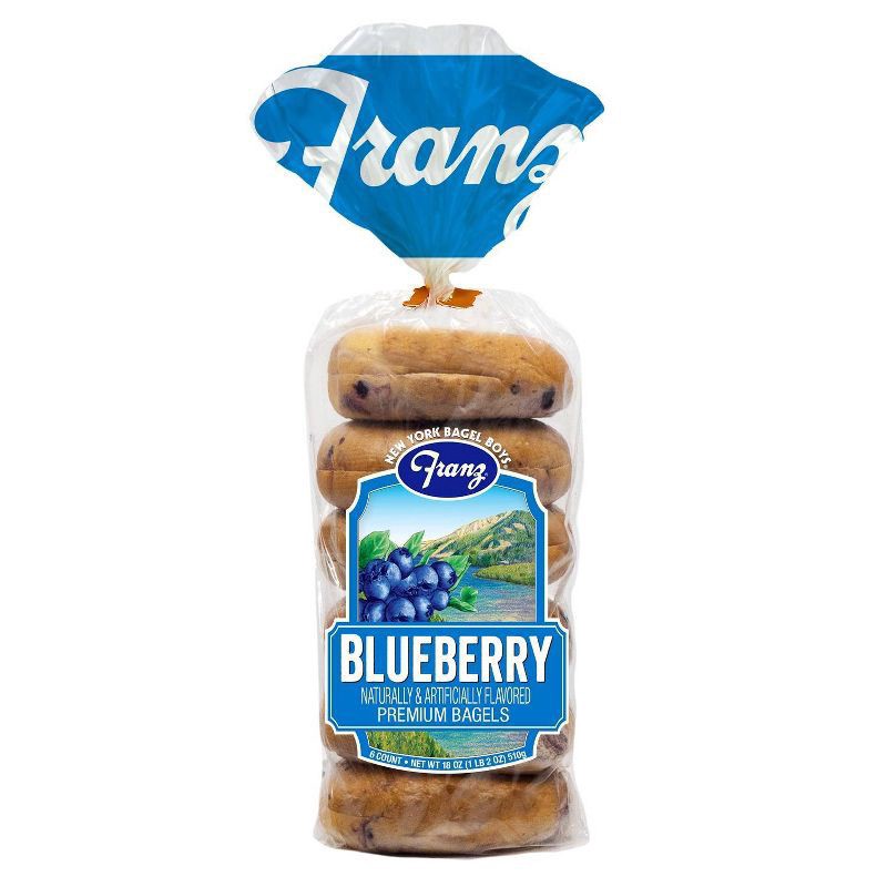 slide 1 of 6, Franz Bagel Boys Blueberry Bagels, 6 ct; 20 oz