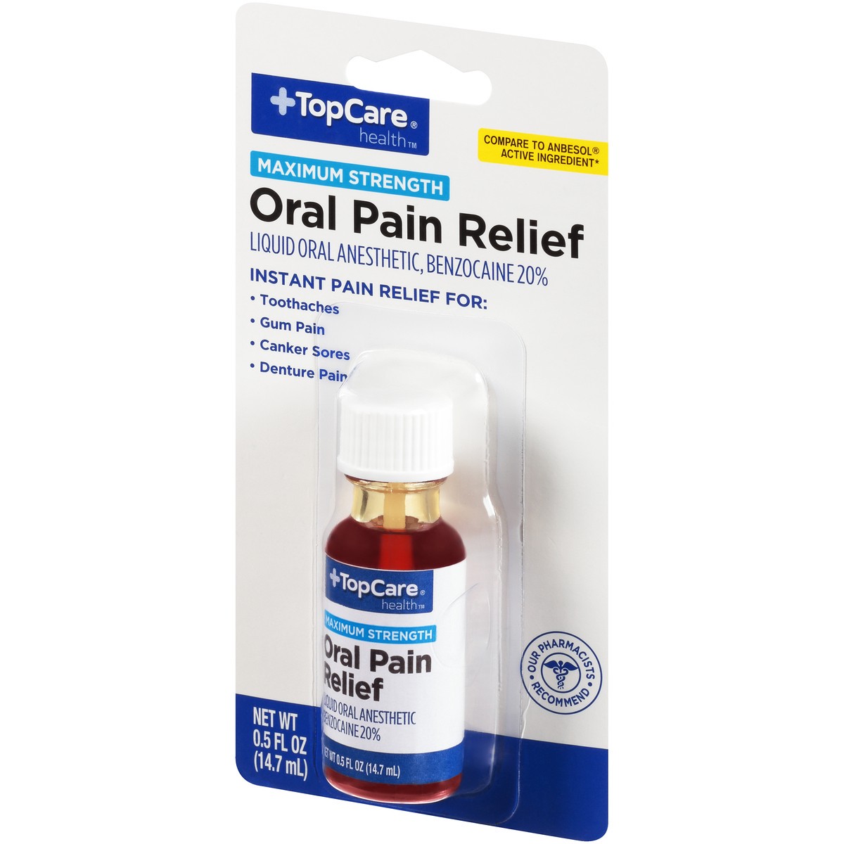 slide 5 of 8, TopCare Health Maximum Strength Oral Pain Relief 0.5 fl oz, 0.5 fl oz