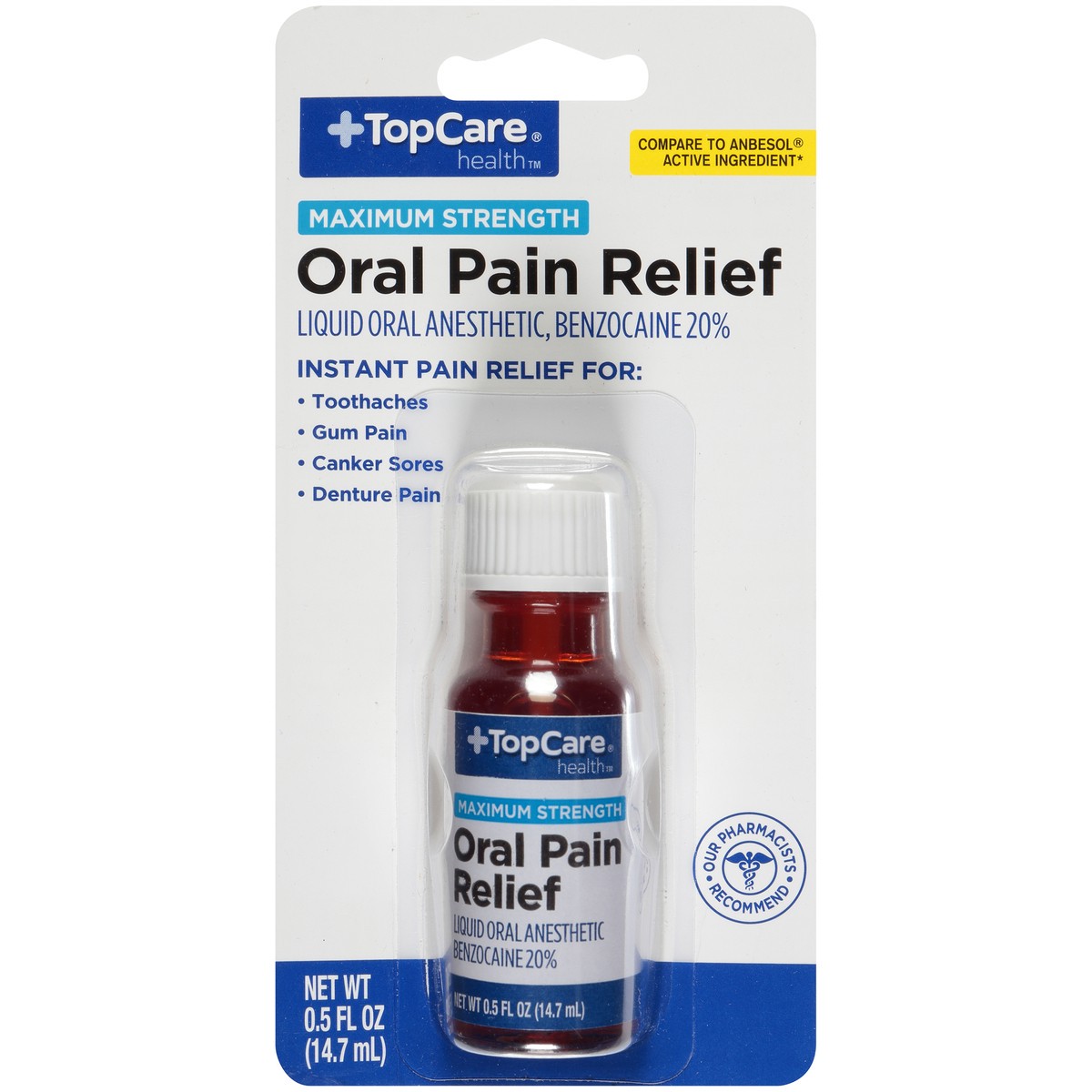 slide 6 of 8, TopCare Health Maximum Strength Oral Pain Relief 0.5 fl oz, 0.5 fl oz