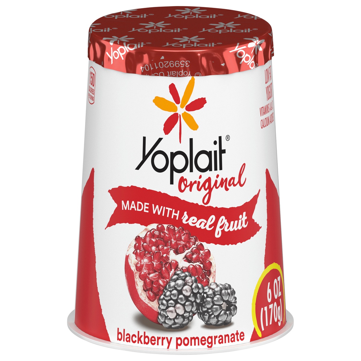 slide 1 of 1, Yoplait Original Yogurt, Low Fat Yogurt, Blackberry Pomegranate, 6 oz, 6 oz