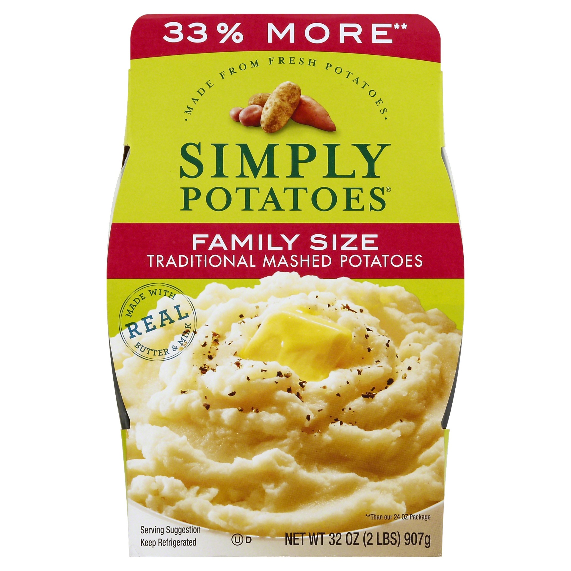 slide 1 of 3, Simply Potatoes Crystal Farms Traditional Mashed Potatoes, 32 oz